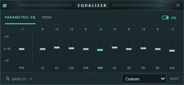 MikuAmp ten-band equalizer